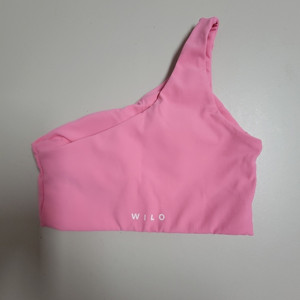 Wilo The Label One Shoulder Ribbed Sports Bra Top Size Small. - Picture 4 of 12